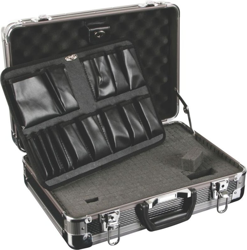 Perel - werkzeugkoffer mit abgerundeten aluminium-ecken - 430 x 300 x 150 mm - 19,3 l