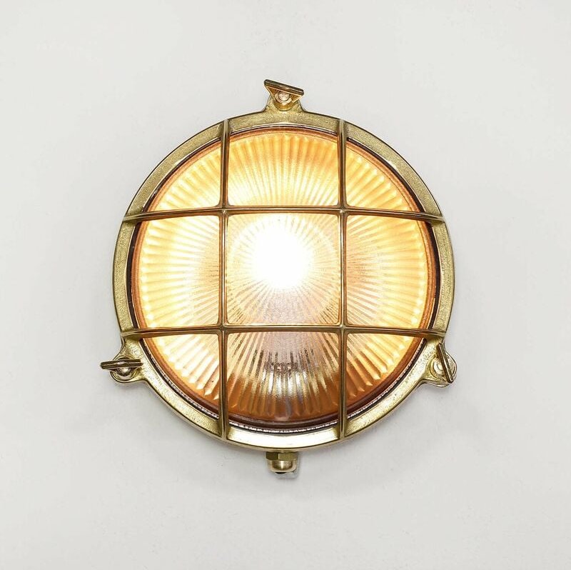 Thumbnail - Maritime Außenwandleuchte Rund Terrasse Haus Messing