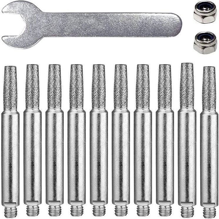 Kettensägenschärfer aus Wolframkarbid, 3 verschiedene Größen: 4 mm, 5 mm, 6 mm, Kettensägen-Set mit hochharten Fräsern f...