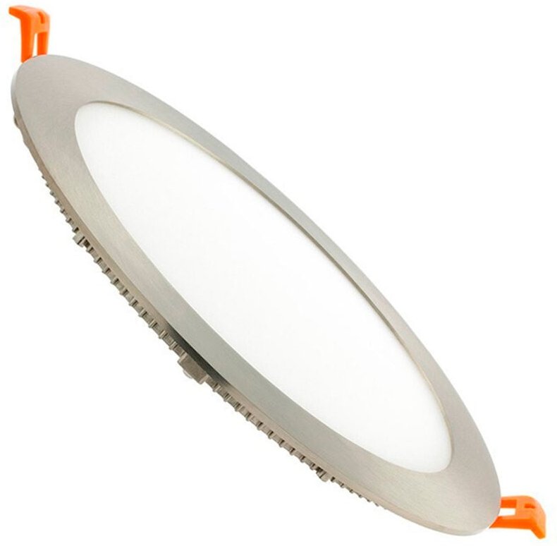 Efectoled - led Einbaustrahler flach 18W Rund SuperSlim Ausschnitt ø 205mm Silber 5000K Kaltweiß