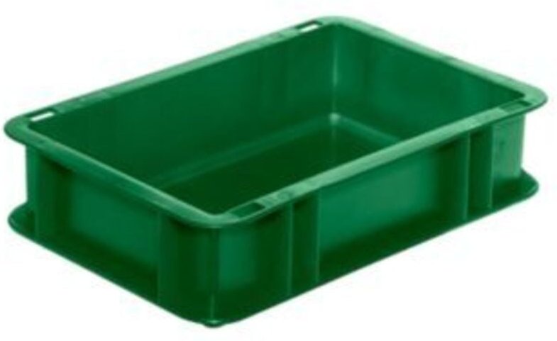 Transport-Stapelkasten B300xT200xH75 mm grün, geschlossen ohne Griffloch - La-ka-pe