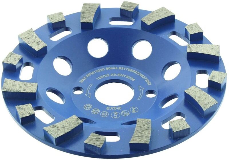 Btec - Diamant Topfschleifer beton cup spezial ø 125 mm, Bauhöhe 22 mm, Bohrung 22,23 mm