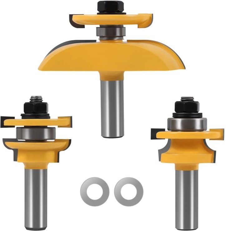 3 Stücke 1/2 Zoll Schaft Schiene & Klinge Cutter Panel Schrank Router Bits Set Schneiden Fräser Power Tools Messer Halte...