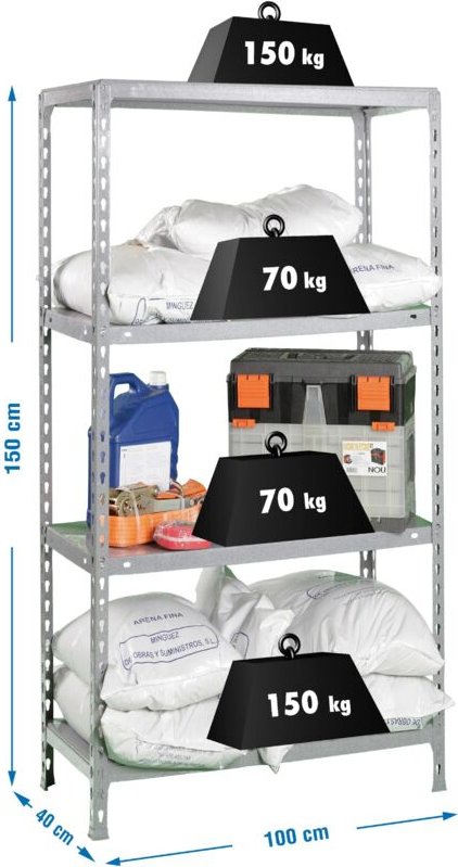 Simonrack Ecoclick Plus Galvanisierte Etagere 1500x1000x400 mm