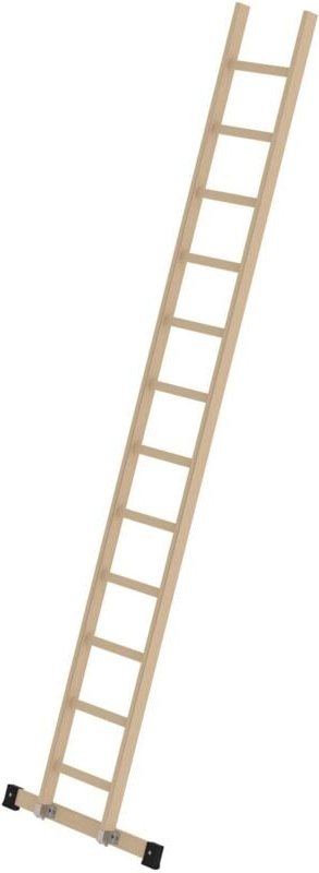 Günzburger Steigtechnik - Sprossen-Anlegeleiter Holz mit Traverse 12 Sprossen - 033115