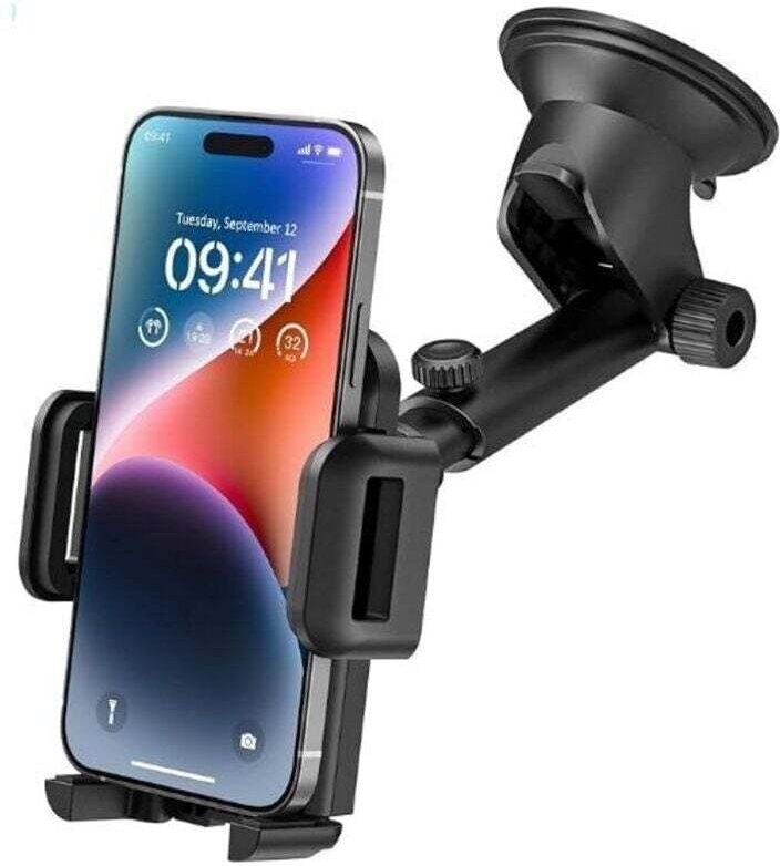 Auto-Telefonhalterung mit Saugnapf, Auto-Telefonhalterung für Armaturenbrett-Windschutzscheibe, verstellbare Halterung u...