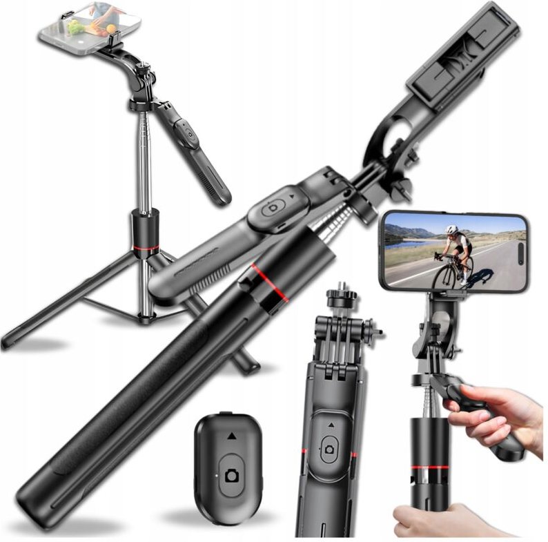 Selfie-Stick-Telefonhalterung Stativ Stativ + Bluetooth 5.2 Fernbedienung