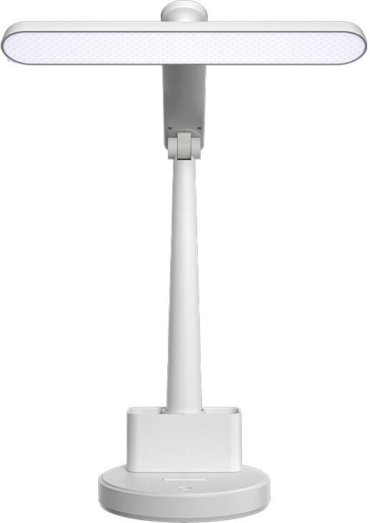 Weiße Schreibtischlampe mit Augenschutz, LED-Leselampe, dimmbare Schreibtischlampe mit USB-Ladeanschluss, 3 Beleuchtungs...