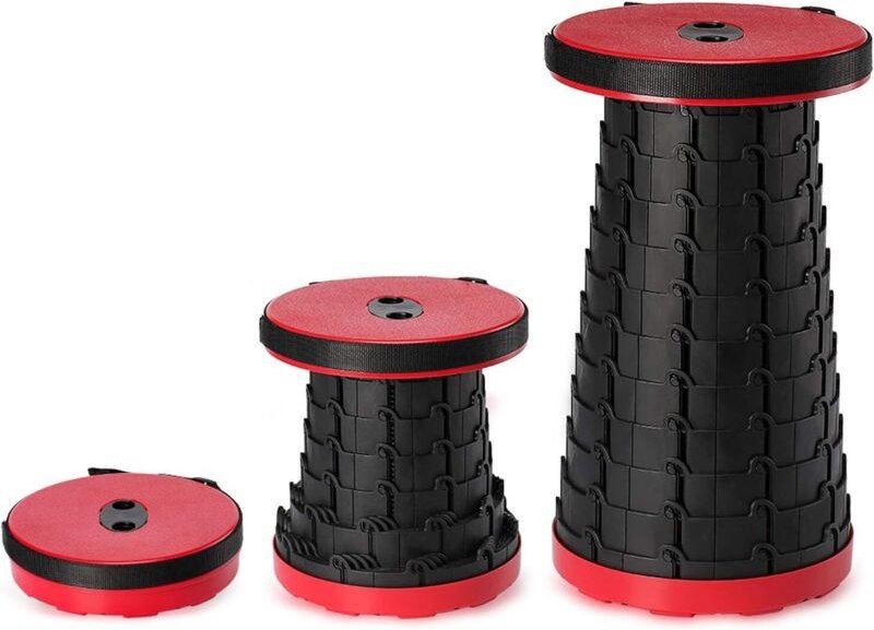 Night Cat Klapphocker für Camping, einziehbarer, faltbarer Kunststoffhocker, tragbarer, leichter Hocker zum Angeln, Gril...