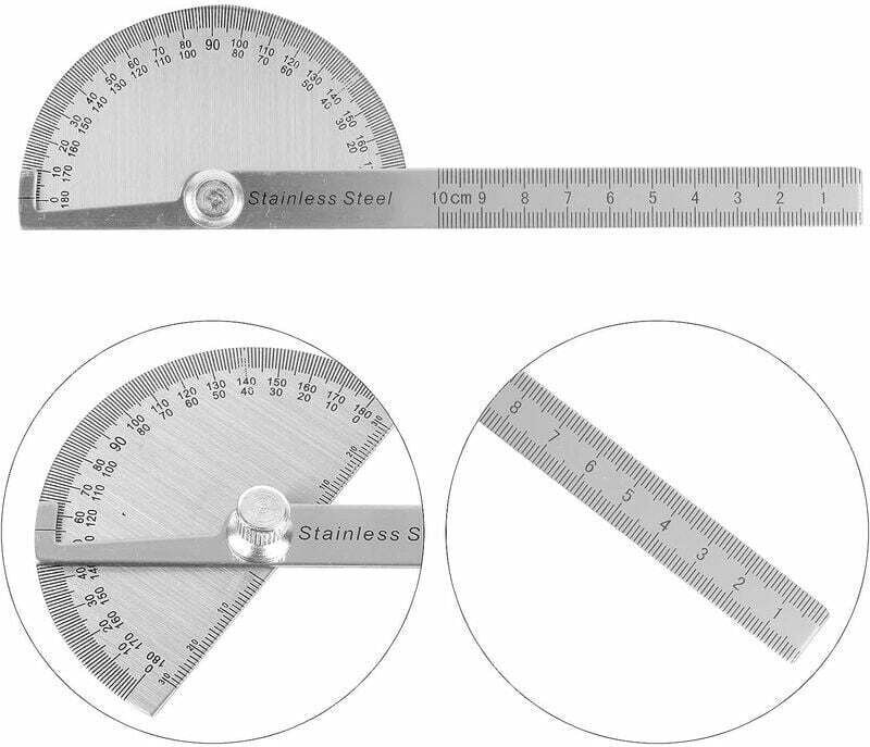 Shining House - Edelstahl-Winkelmesser, Grad-Winkelmesser, 0–180, universeller verstellbarer Winkelmesser mit Messlineal...
