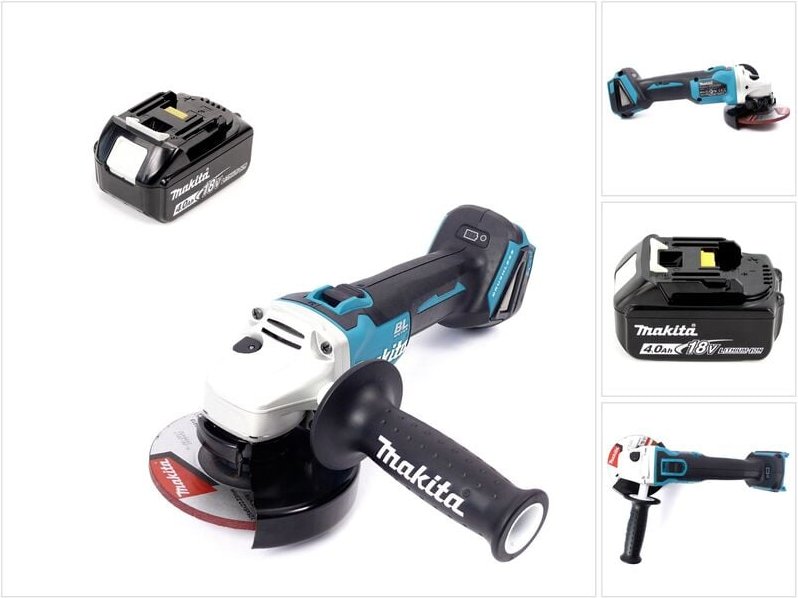 Dga 504 M1 Akku Winkelschleifer 18V 125mm Brushless + 1x Akku 4,0Ah - ohne Ladegerät - Makita