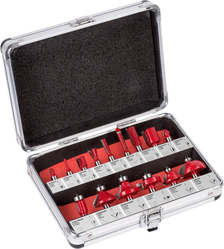 Fräser für Oberfräse 15tlg. im Koffer