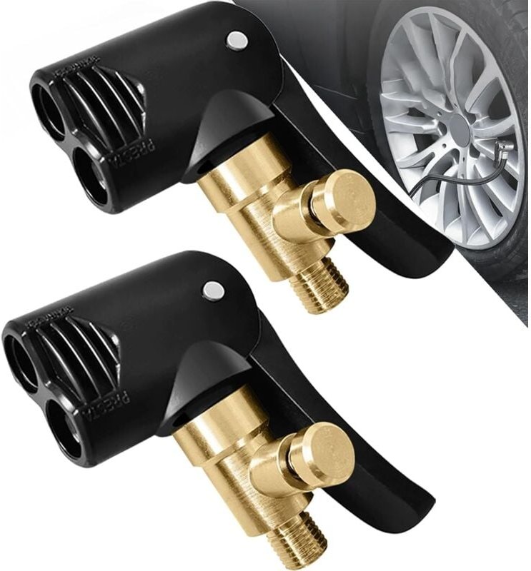 Ahlsen 2er-Pack Auto-Reifenventil-Adapter, Inflator-Spitze, Hebel-Auto-Ventil-Adapter, Luftpumpen-Ventil-Adapter für Aut...