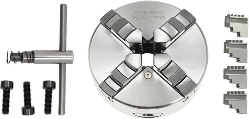 Präzisions-Vierbackenfutter 80 mm, Vierbacken-Drehfutter, Hochpräzisions-Dreibackenfutter für Drehmaschinen, Schleifmasc...