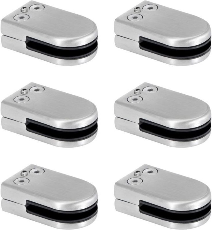 Glasklemmen, Edelstahl-Glasklemmen, 6-8 mm Glasklemmhalterungen, verstellbare Glasklammer, flache Rückseitenverbindung f...