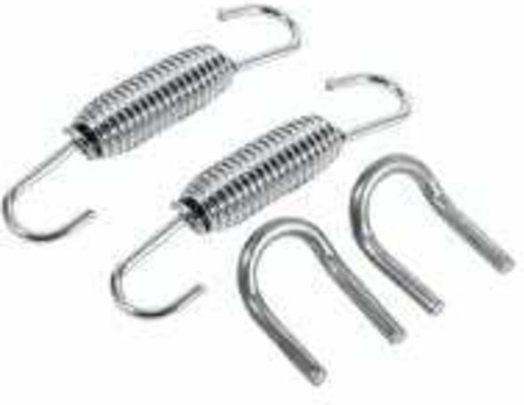 Ersandy - 2 Stück Auspuffrohrfeder, 65 mm Länge, Auspuffrohr-Schalldämpfer-Schwenkfeder, drehbare Montagefedern aus Edel...