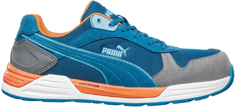 Puma Frontside Low S1P SRC HRO ESD Sicherheitsschuhe - 43 EU - Azul/naranja