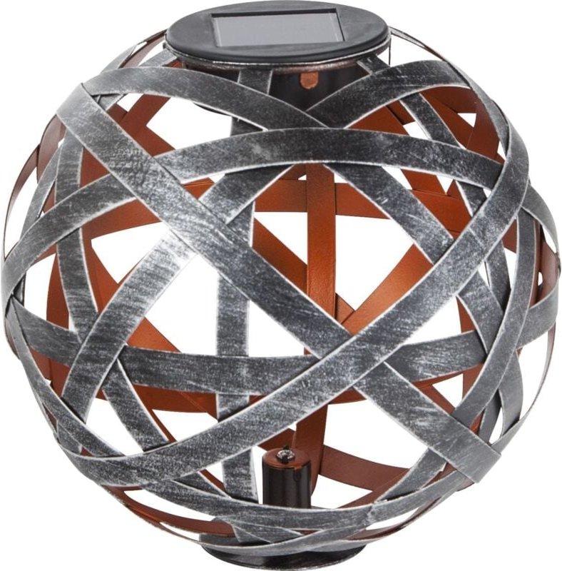 Trendline - led Solarkugel silber-kupfer 18 cm mit Erdspieß Außen-Dekolampen