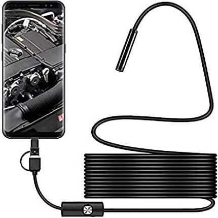 Jusch - USB-Schlangeninspektionskamera, 2,0 mp IP67 wasserdichtes USB-C-Endoskop, Typ-C-Kamera mit 8 einstellbaren LED-L...