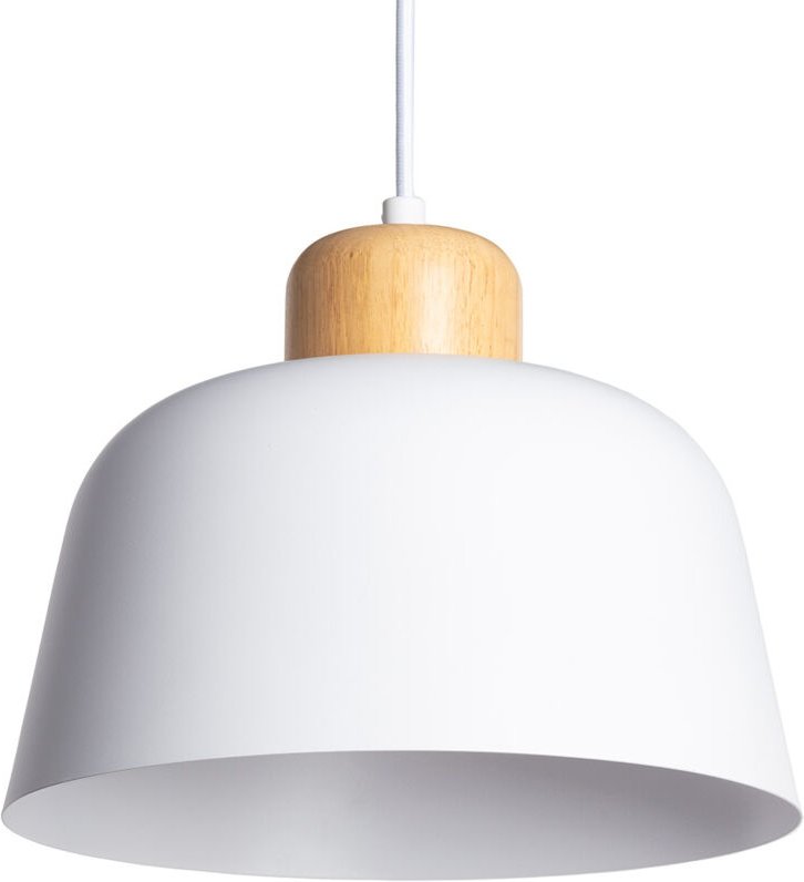 Pendelleuchte aus Metall und Holz Wawak Weiß