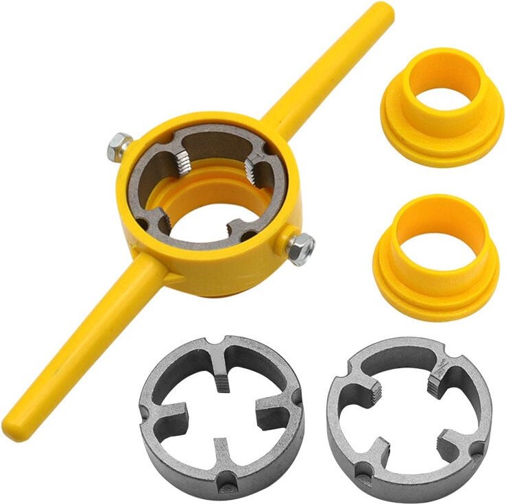 Dolaso - PVC-Gewindeherstellungswerkzeug, Rohreinfädler, Sanitär-Werkzeugsatz, runde Matrizen mit 3 1/2 Zoll, 3/4 Zoll u...