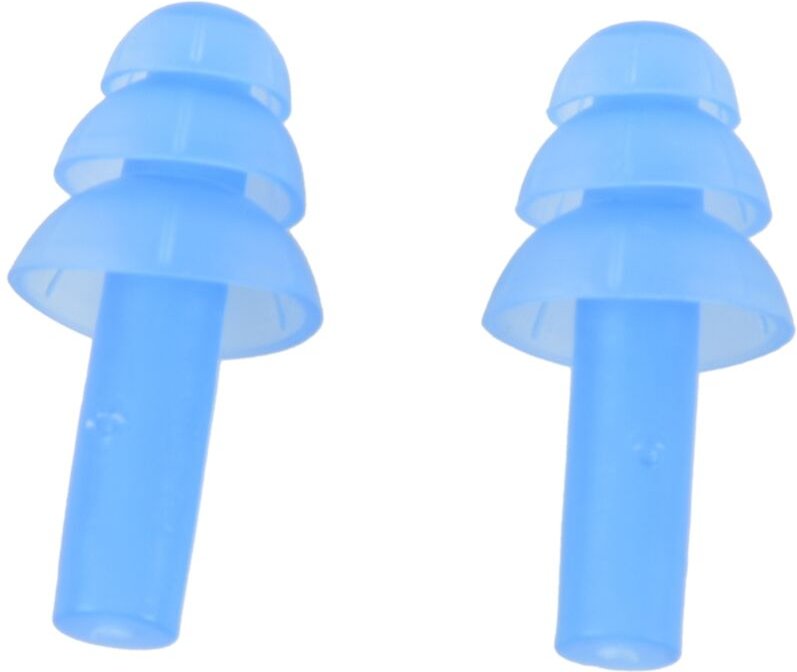Paar Ohrstöpsel aus weichem Silikon für Schwimmbäder, Tauchen, Blau