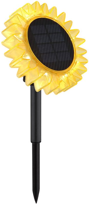 Solarleuchte Stecklampe Sonnenblume Hofleuchte Deko schwarz gelb led h 29,5 cm
