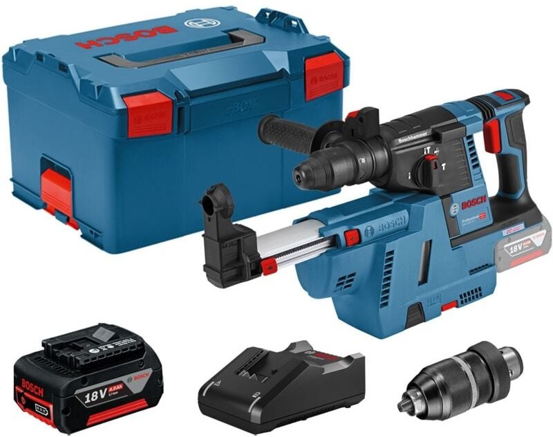Akku-Bohrhammer gbh 18V-26 f mit sds plus 18V / 1x 4,0 Ah Akku + Ladegerät inkl. Zubehör-Set in L-Boxx - Bosch