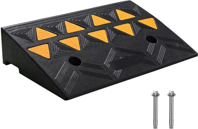 Mophorn Bordsteinrampe aus Gummi, 10,8 cm Steighöhe, 30 cm Breite, 50 cm Länge, 15 t Hochleistungs-Auffahrtrampe für Gab...