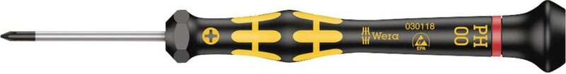 1550 ph Kraftform Micro 05030118001 esd Kreuzschlitz-Schraubendreher ph 00 Klingenlänge: 40 mm - Wera
