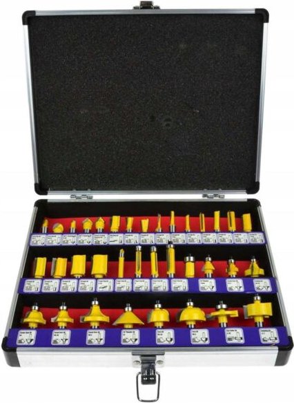 Geko Fräser-Set Silber für Oberfräse 35 Teile