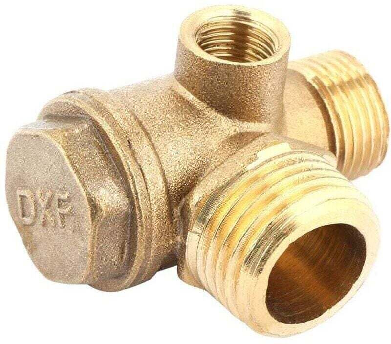3-Port-Messing-Luftkompressor-Gewinde-Rückschlagventil-Schlauchanschlusswerkzeug