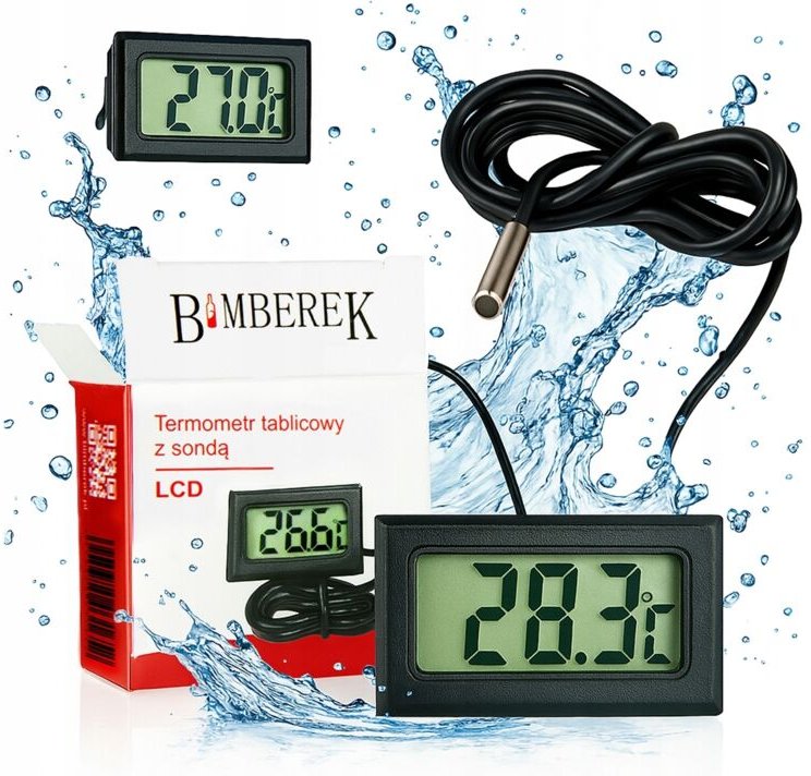 Digitales elektronisches Panel-Thermometer mit LCD-Sonde für Aquarium/Terrarium