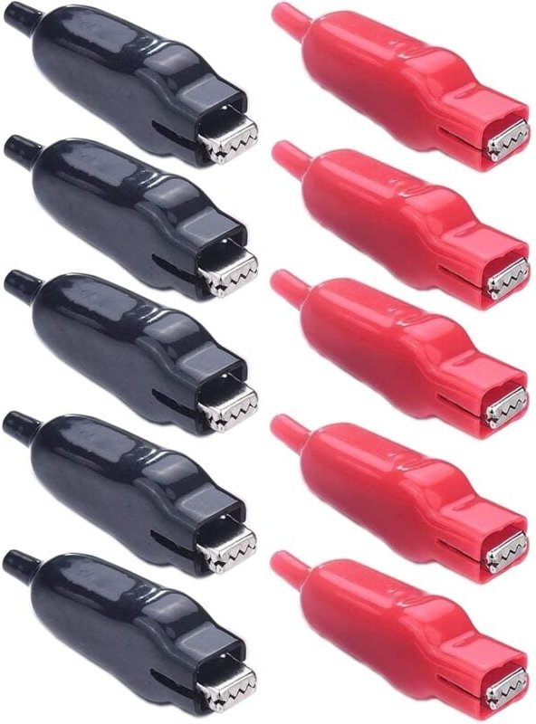 Dolaso - 10 Stück 20 a Metall-Krokodilklemmen, PVC-isolierte Krokodilklemmen, Batterieklemmen, elektrische Prüfklemmen f...