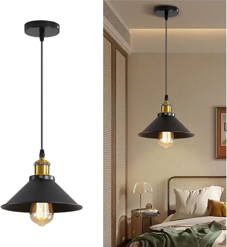 Tonchean - Industrielle Pendelleuchte aus Schmiedeeisen für Kücheninsel, Bauernhaus-Dekor, verstellbare Hängelampe aus M...