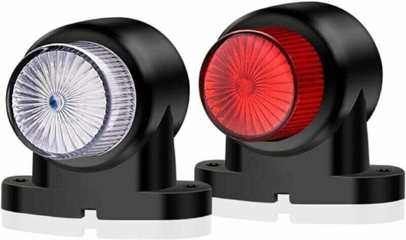 XVX - Seitenmarkierungsleuchten, 2 Stück 8LED Anhänger Seitenmarkierungsleuchten Weiß Rot 12V 24V