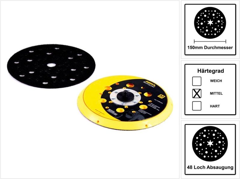 Platte Nettodurchmesser 150 mm Klettverschluss Mirka 48 Loch Medium - 8292605011