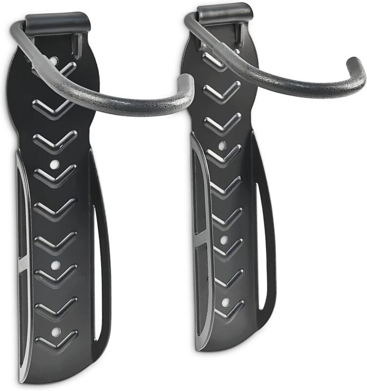 Jalleria - 2-teilige Fahrrad-Wandhalterung, schwarz, 12x26,5x10 cm