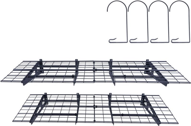 4 x 2 ft Garagenregale – 2er-Pack. Robuste Wandmontage. Gesamttragfähigkeit von 500 lbs. Ideal für Garagenlagerung, Werk...