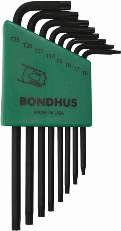Set mit 8 Winkelschlüsseln T6-T25 lang Torx Bondhus 31832