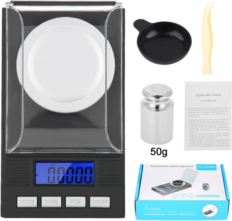 Eosnow Mini Tragbares hohe Genauigkeit 0,001 g Taschenschmuckskala mit LED -Digital Display (100 g)