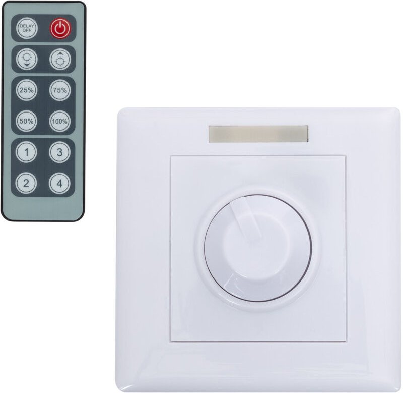 Controller Wanddimmer für Einfarbige LED-Streifen 12/24V dc mit ir Fernbedienung Einfarbig
