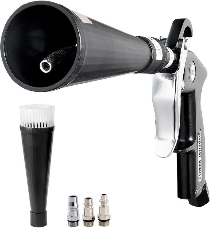 Mophorn Druckluft Reinigungspistole, 6–9,2 Bar Druckluftpistole mit 2 Düsensätzen, 360° drehbare Düse für gründliche Rei...