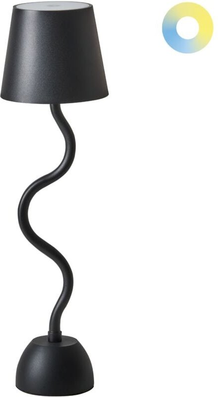 Tischlampe Schwarz Metall Kabellos Wiederaufladbar Touch Funktion Dimmfunktion usb Kabel Indoor Outdoor Tischleuchte Sch...