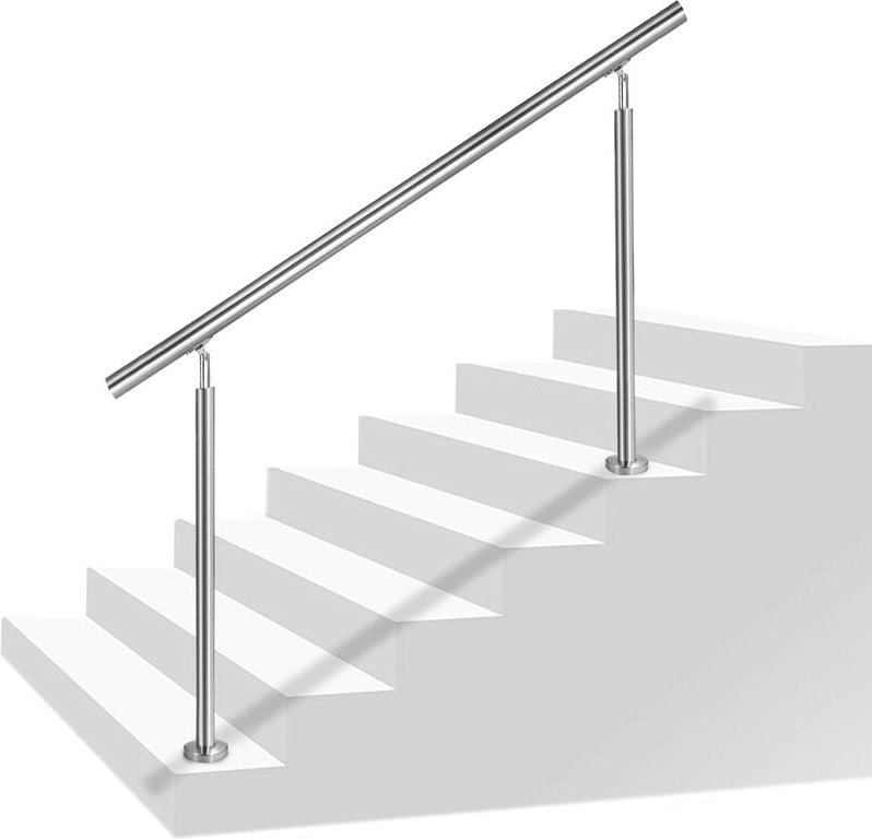 Geländer Handläufe aus Edelstahl Treppengeländer Geländer Außen Innen Brüstungsgeländer Balkongeländer 160CM 2 Pfosten m...