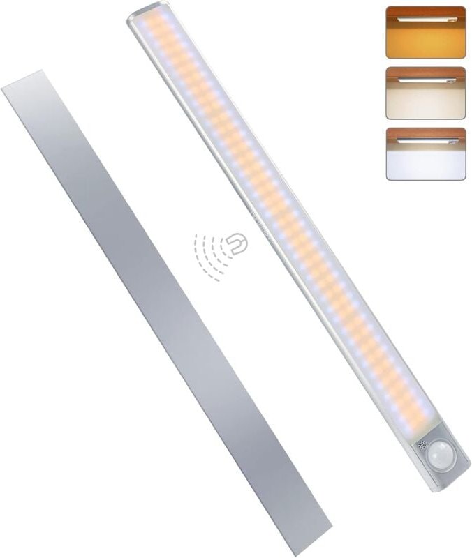 Thumbnail - Ersandy - Kabellose Schranklampe mit 160 LEDs, LED-Küchenleiste, LED-Küchenbeleuchtung unter dem Schrank, Bewegungsmelde...