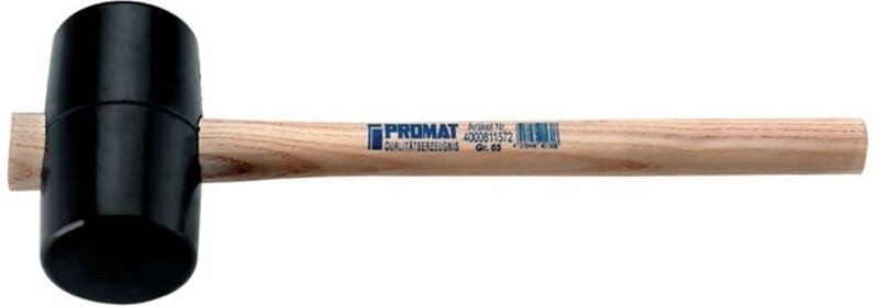 Gummihammer Gummihammer Kopf-Ø 54 mm Kopflänge 90 mm schwarz Esche 90 Shore a flache Bahn - Promat