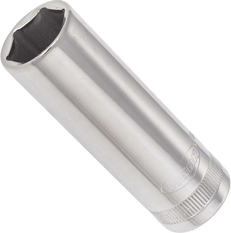 Vigor - Sechskant Steckschlüsseleinsatz ∙ lang ∙ V2313N ∙ 3/8 Zoll (10 mm) Vierkant hohl ∙ Außen Sechskant Profil ∙ sw 1...