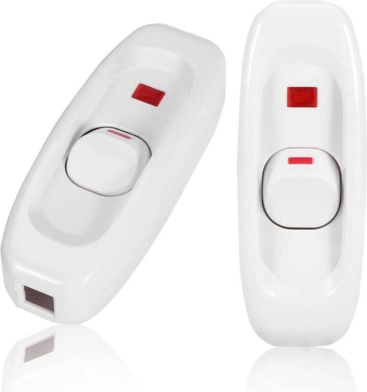 2-teiliges Kabelschalter-Set, Wippschalter für Lampe, Kabelschalter, Lampenschalter, Zwischenschalter (Ein/Aus), 250 V 1...