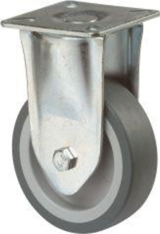 Bockrolle 100mm lg.g Stahlbl verz Gummirad - Bs Rollen